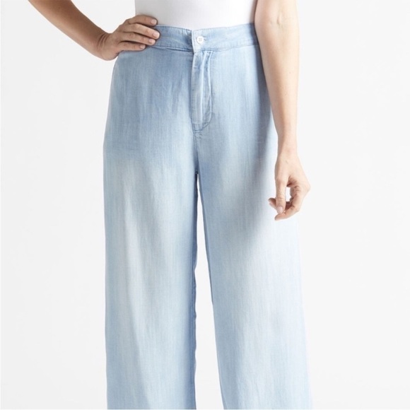 Evereve + Cloth & Stone black flat front elastic waist linen blend pants - Picture 7 of 7